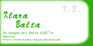 klara balta business card